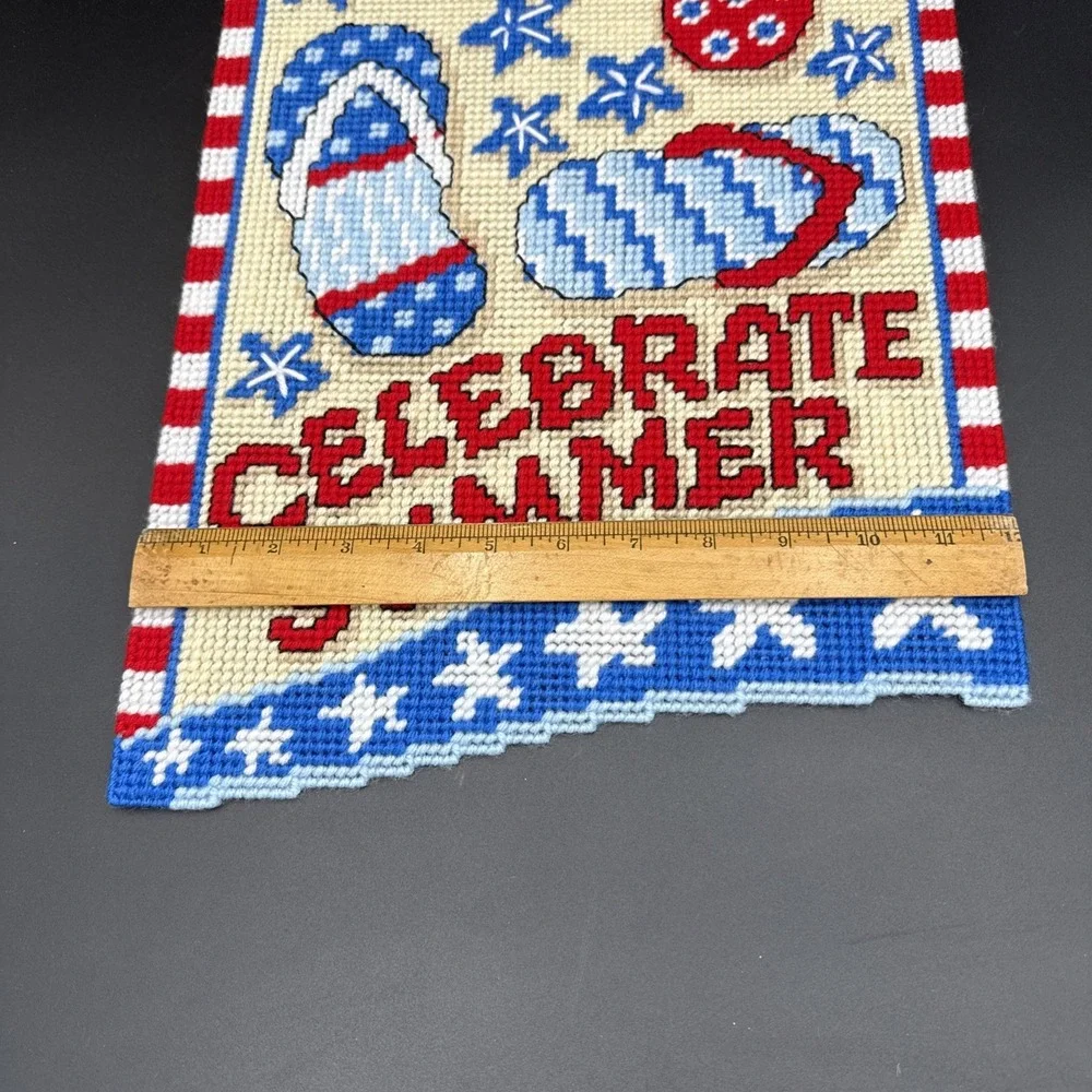 Plastic Canvas July Wall Decor Completed Independence Day 12 X 18